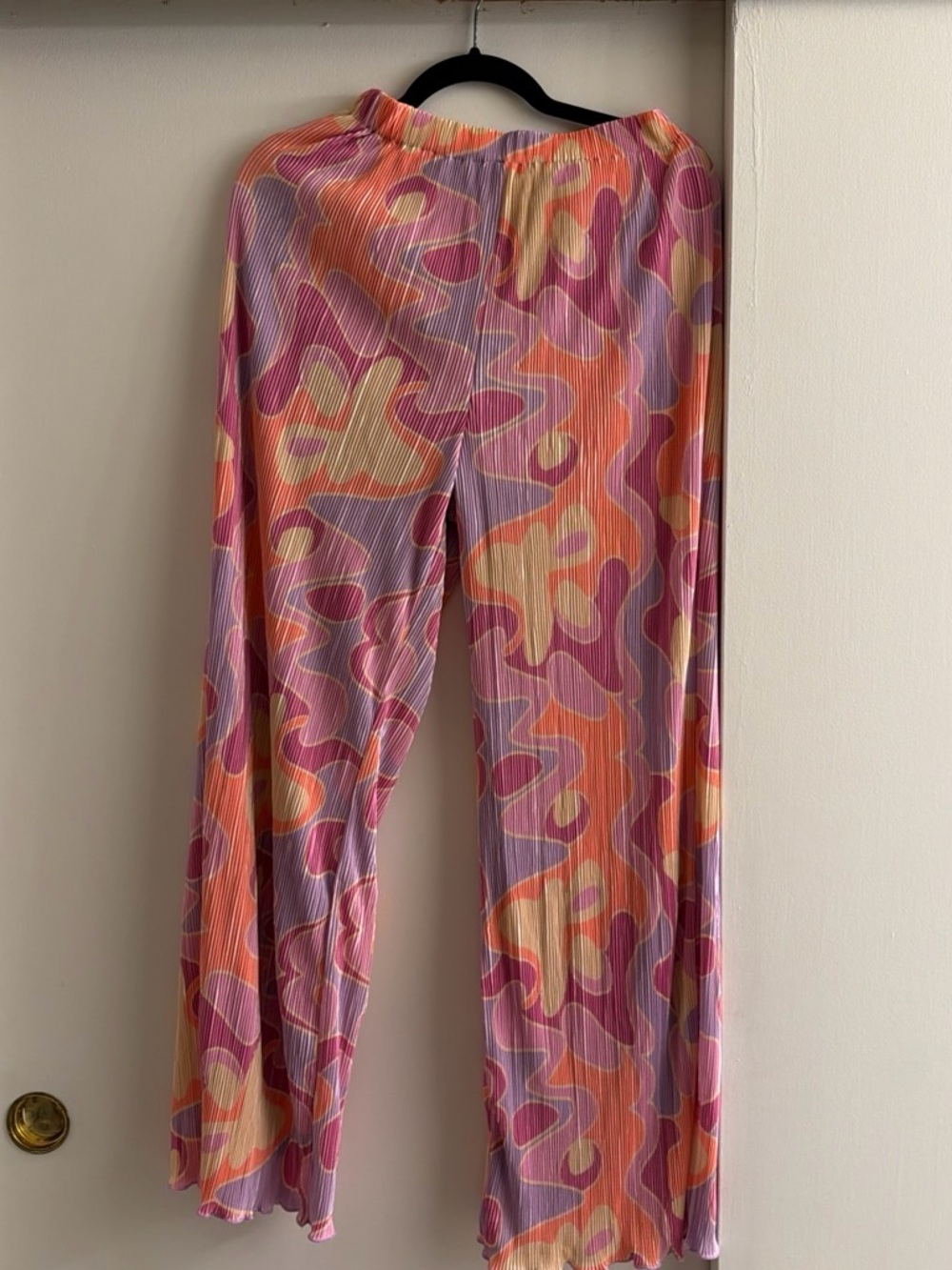 Multicolor Abstract Print Wide-Leg Pants